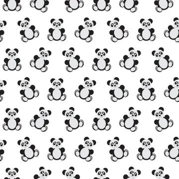 Panda bear pattern Stock Illustration