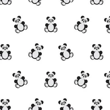 Panda bear pattern Illustrazione stock