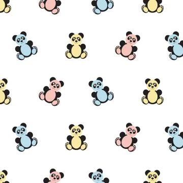 Panda bear pattern Stock Illustration