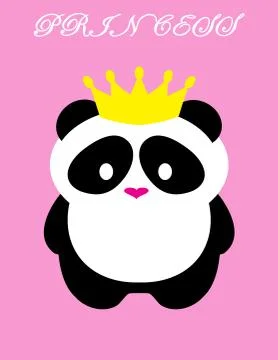 Panda Bear Princess Stock Illustration