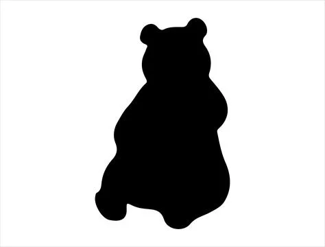 Panda bear silhouette vector art Stock Illustration