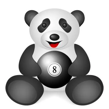 Panda billiards ball Stock Illustration
