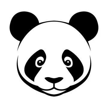Panda black vector icon on white background Stock Illustration