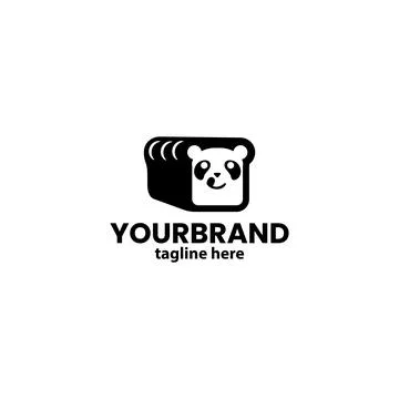 Panda bread logo design vector Illustrazione stock