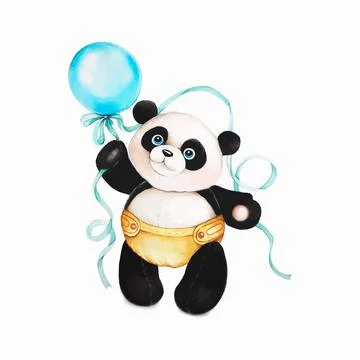 Panda character hand drawing. Stock Illustration