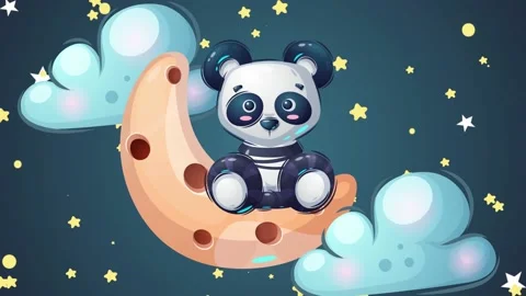 Panda . Children's sleep background Vidéo 132131521