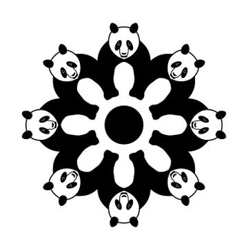 Panda in circle Stock Illustration