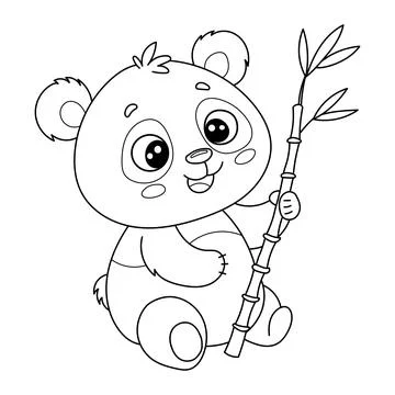 Panda cute cartoon vector illustration Stock Illustration