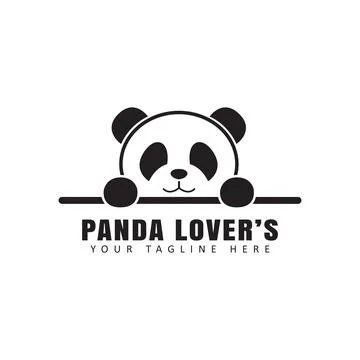 Panda cute logo Stock Illustration