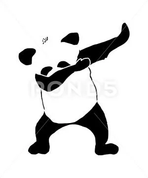 Panda Dab Dance - Panda Dabbing Cartoon ~ Clip Art #125007099