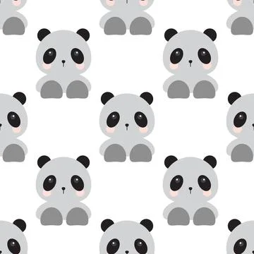 Panda doll seamless texture pattern. Stock Illustration