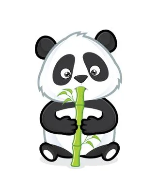 Panda eating bamboo Stock Illustration
