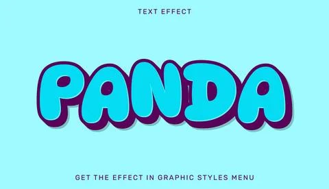 Panda editable text effect in 3d style Stock Illustration