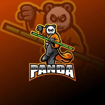 Panda esport mascot logo design Stock Illustration