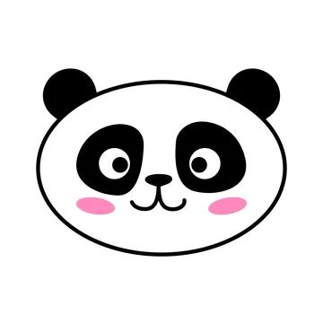 Panda face. Cute panda isolated on white Stock Illustration
