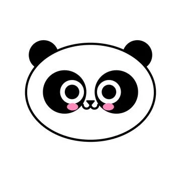 Panda face. Cute panda isolated on white Stock Illustration