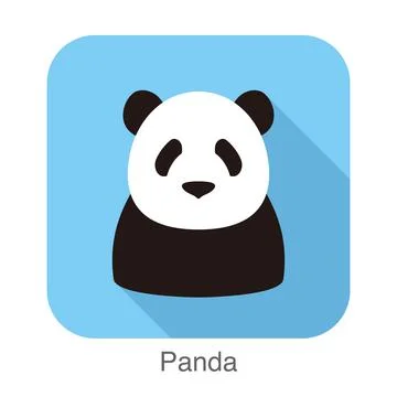 Panda face flat icon design. Animal icons series, vector illustration Stock-Illustration