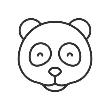 Panda face, icon in line design. panda, animal, bear, mammal, cute, wildlife Stock Illustration