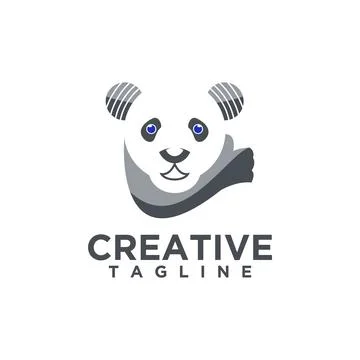 Panda face logo Stock Illustration