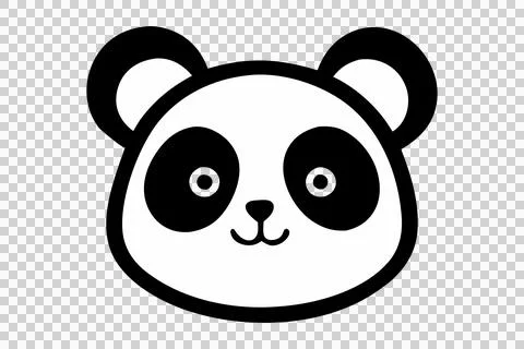 Panda face silhouette vector with white color background Illustrazione stock