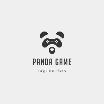 Panda game logo design template animal concept controller Illustrazione stock