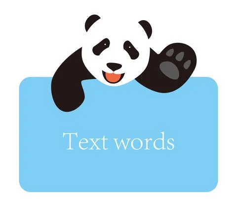 Panda get on the billboard, blackboard, vector illustration 스톡 일러스트