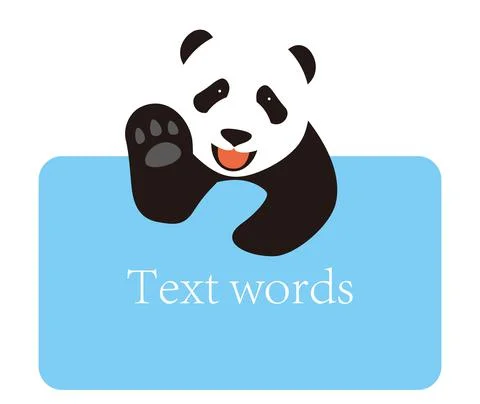 Panda get on the billboard, blackboard, vector illustration Stock Illustration