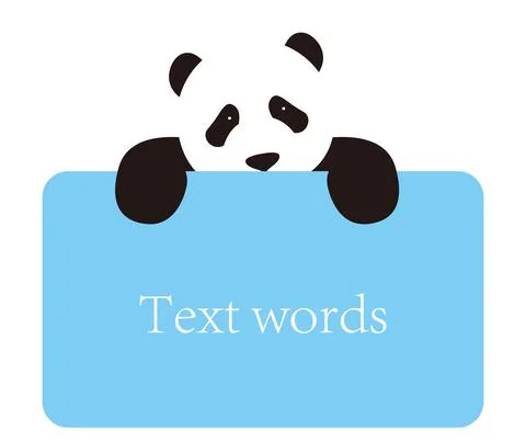 Panda get on the billboard, blackboard, vector illustration Stock Illustration