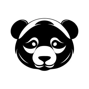 Panda head black and white vector icon Stockillustratie