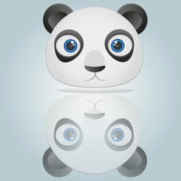 Panda head isolated on blue background Stock Illustration