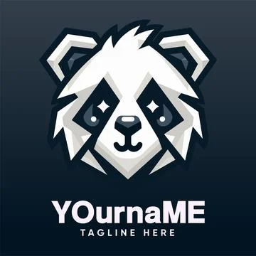 Panda head mascot logo vector illustration Stock Illustration