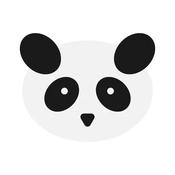 Panda head vector icon on white background Illustrazione stock