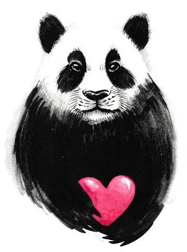 Panda with a heart Stock-Illustration