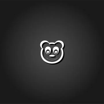 Panda icon flat. Stock Illustration