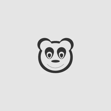 Panda icon flat. Stock Illustration