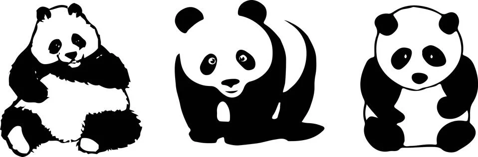 Panda icon on white background Stock Illustration
