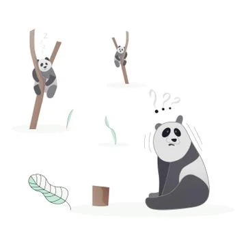 Panda illustration, vector Stock Illustration