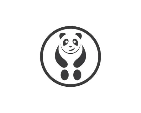 Panda ilustration logo vector icon Stock Illustration