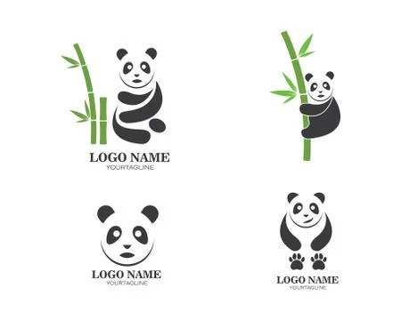 Panda ilustration logo vector icon Stock Illustration