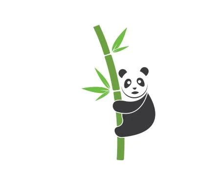 Panda ilustration logo vector icon Illustrazione stock
