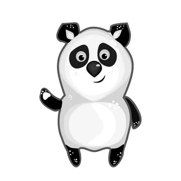 Panda isolated on white background. Lovely cartoon panda bear character. Stock Illustration