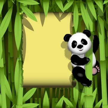 Panda in the jungle Stock Illustration