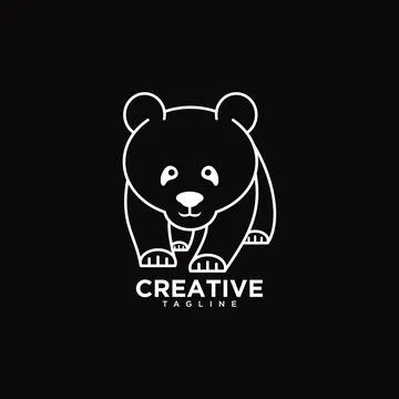 Panda line art Stock Illustration