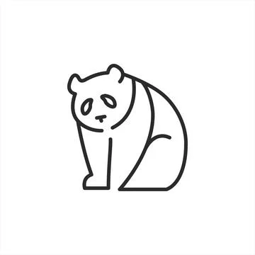 Panda Line Icon Stock Illustration