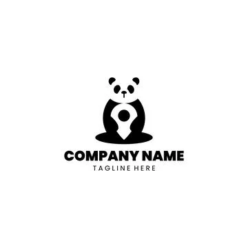 Panda location logo Design vector Иллюстрация