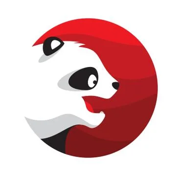 Panda Logo Illustration Vector in Flat Style Stock Illustration