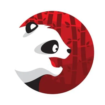 Panda Logo Illustration Vector in Flat Style Illustrazione stock