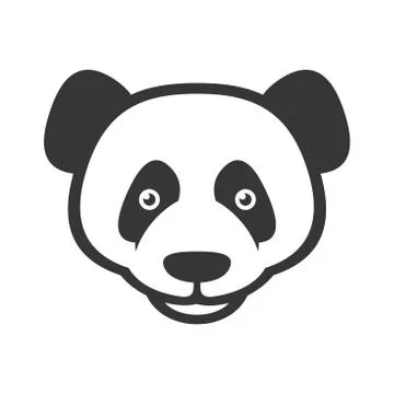 Panda Logo Sign on White Background. Vector Stock Illustration