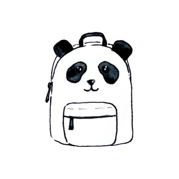 Panda looking backpack Stock Illustration