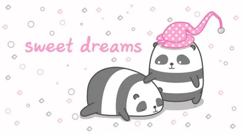 Panda is lulling its friend. Stock Illustration